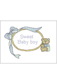 Cst150 - Boy Oval and lace with bear